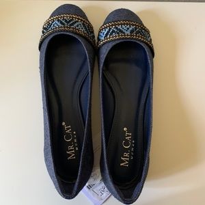 Mr. Cat flat shoes blue/jeans size 8 - NEW